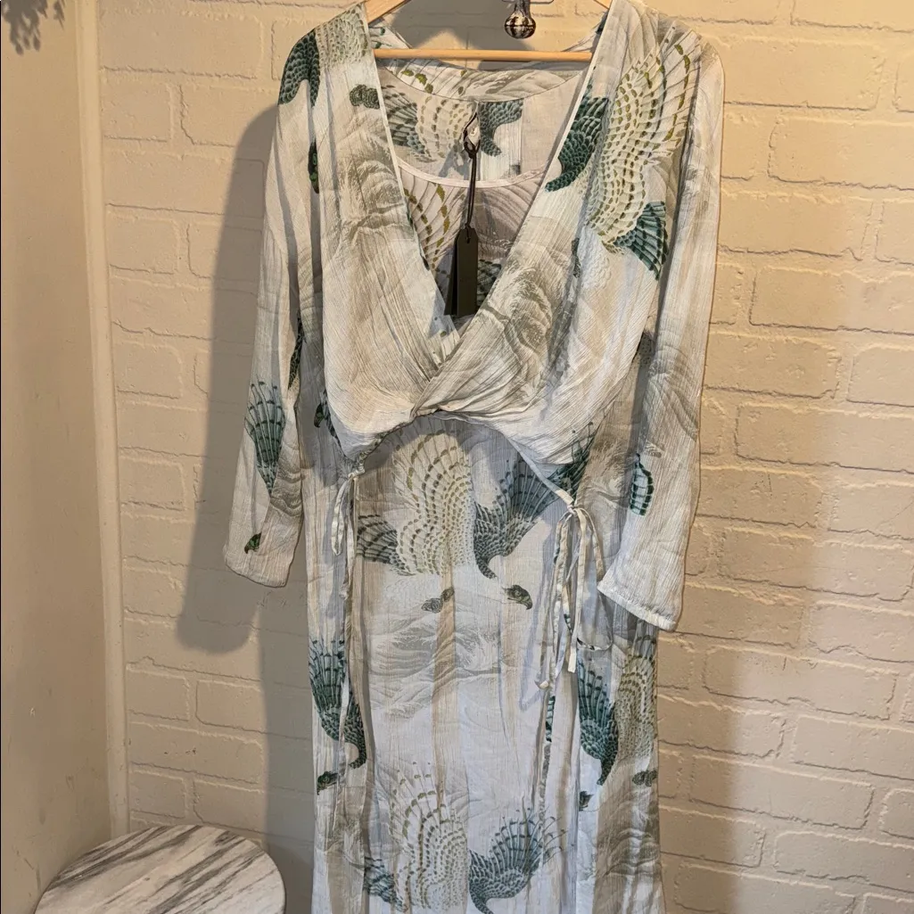 ALL SAINTS Avala Ngaru Draped High Low Top NEW soft green long sleeve boho - Image 7