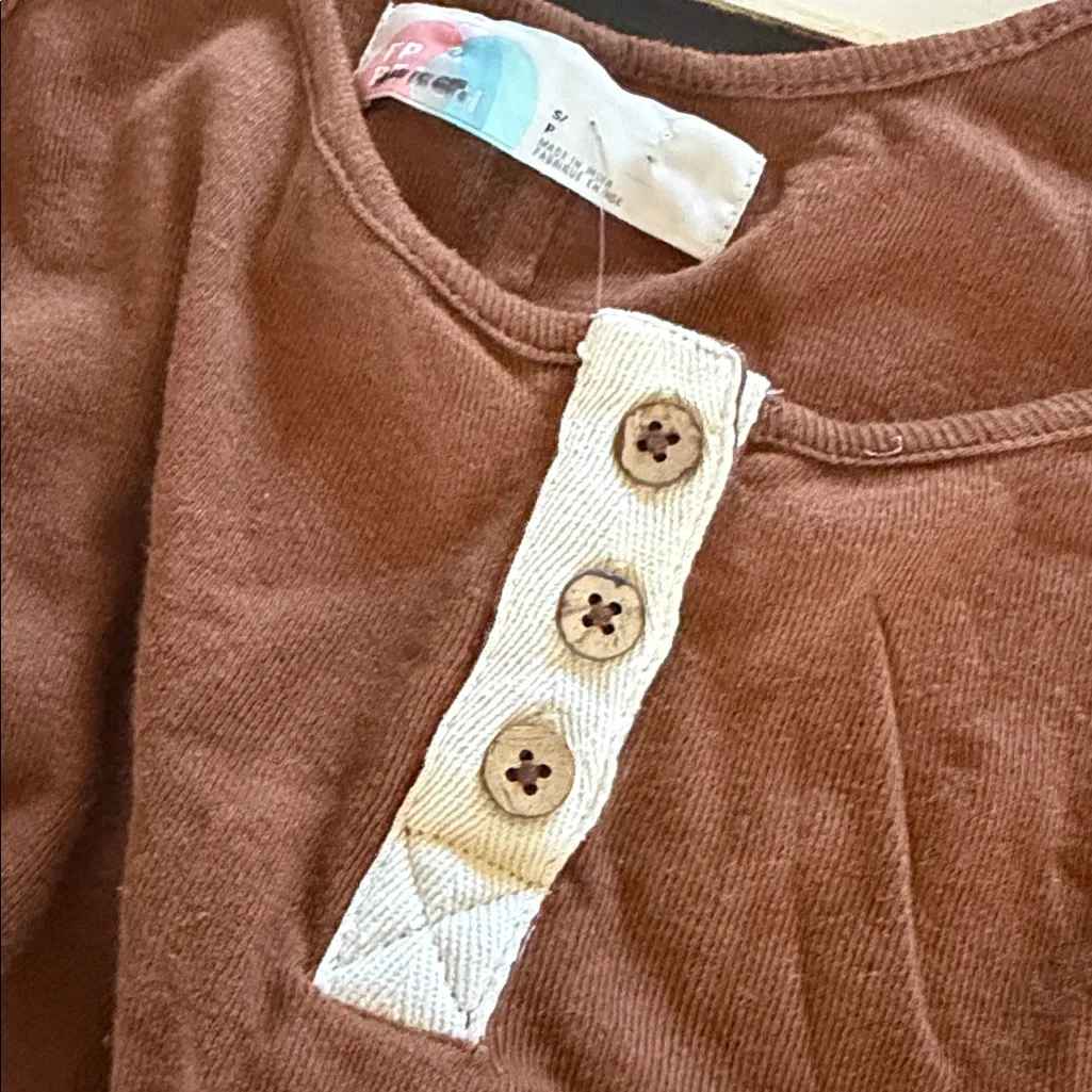 Free People Brown and White Striped Lounge Set - Image 7