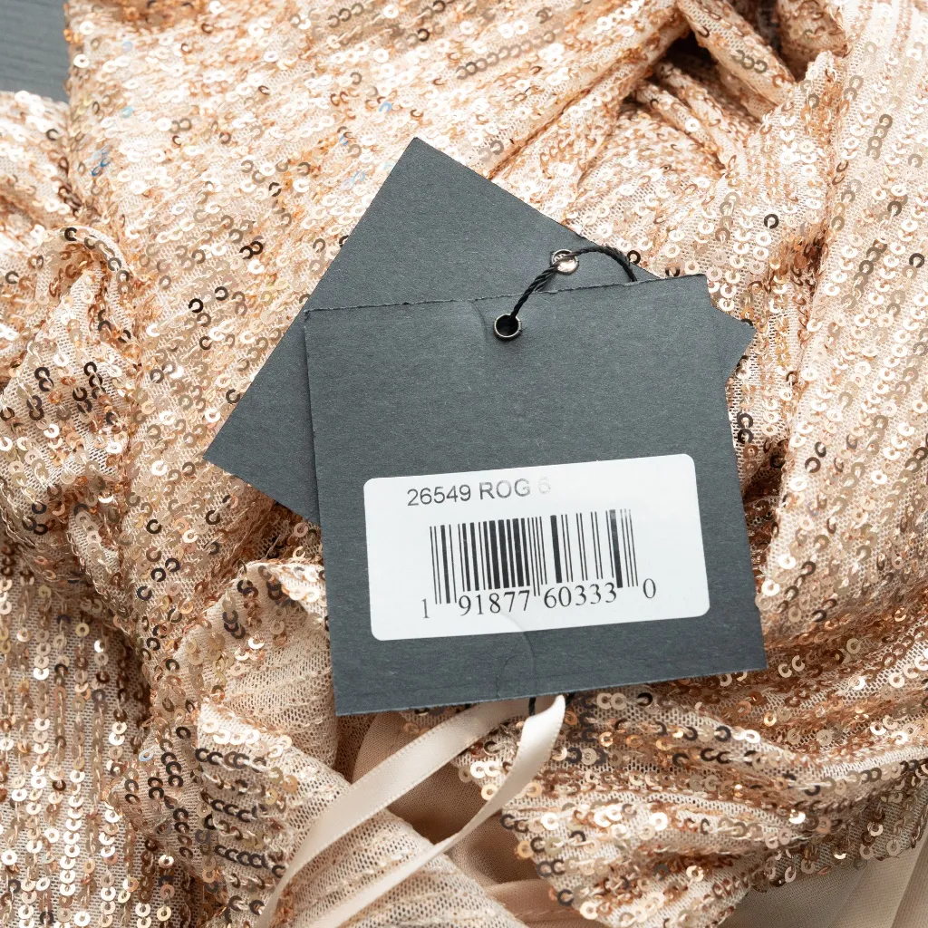 Ieena for Mac Duggal - Sequin Knotted Long Sleeve Midi Dress - Image 10