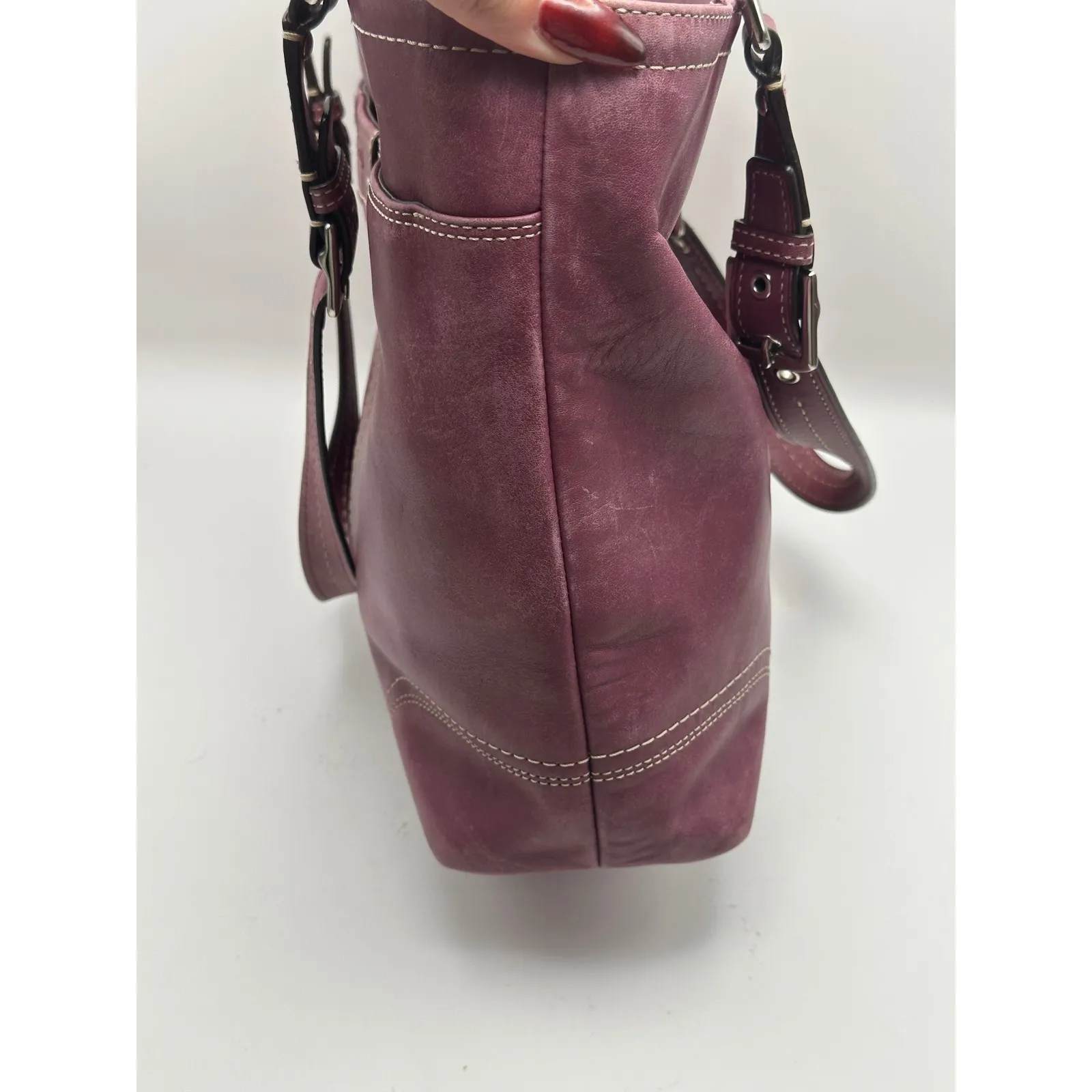 Coach Hamilton‎ Purple Leather Shoulder Bag - Image 5