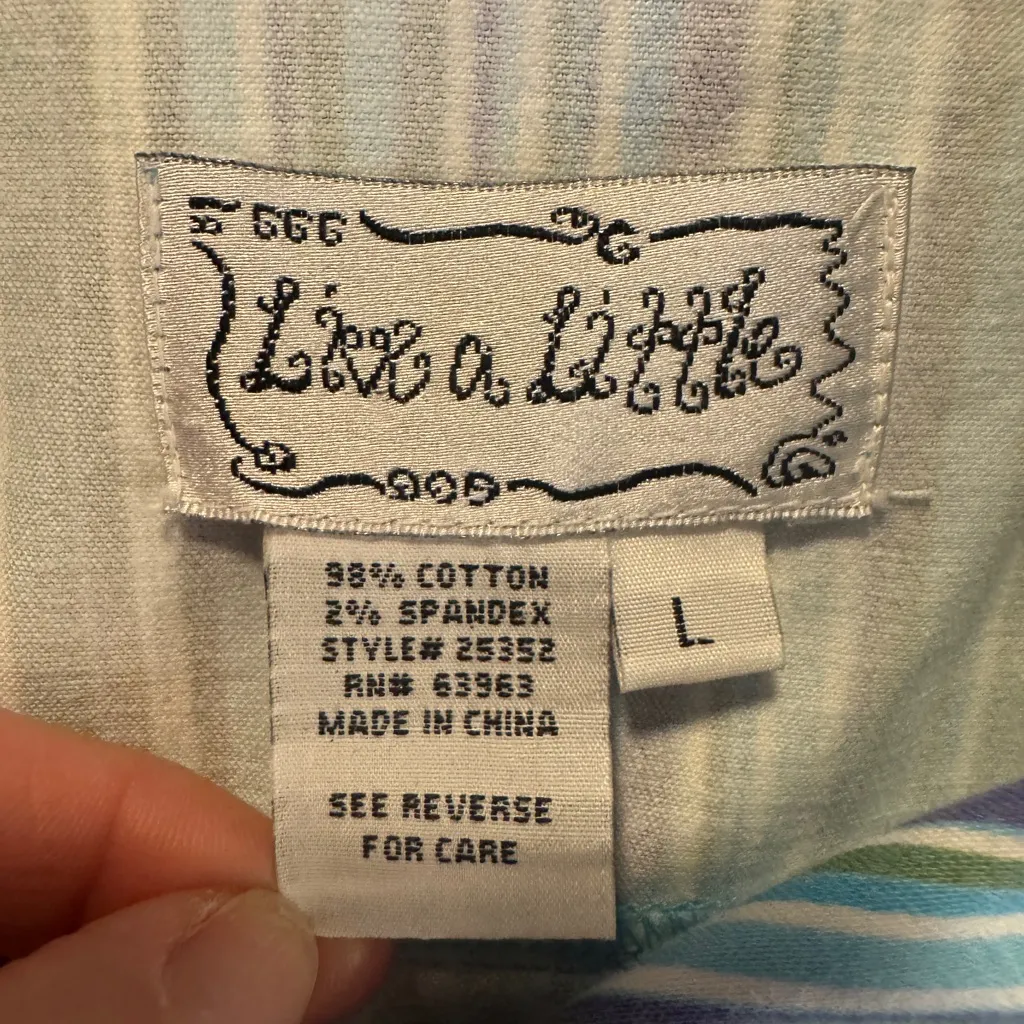 Live a Little Blue and White Striped Jacket - Image 3