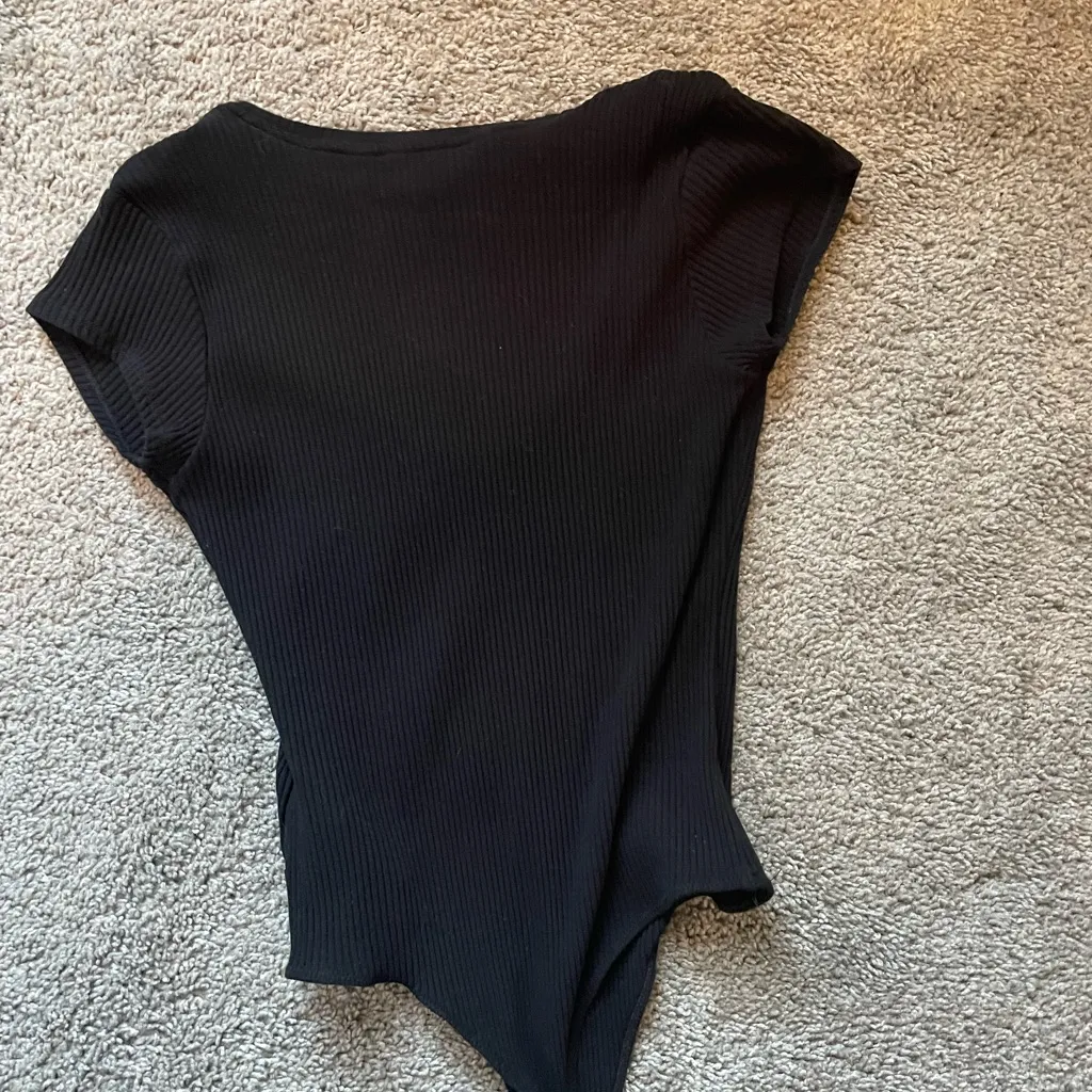 Calvin Klein Jeans Black Ribbed Bodysuit - Image 3