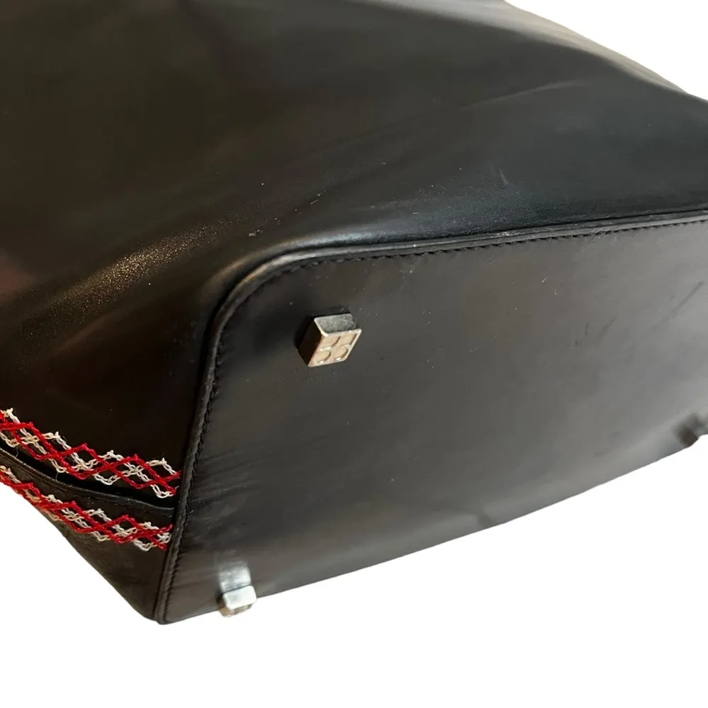 Vintage Rare Style Kate Spade New York Black Leather Classic Tote - Image 11