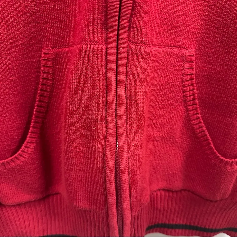Vintage SJB Active by St Johns Bay Red Black Full Zip Cardigan Hooded Sweater M Size M - Image 4