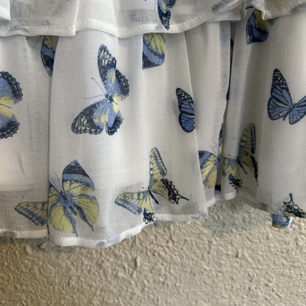 Disney Alice Butterfly Mini Skirt Medium Y2K Fairy Tiered Cottagecore Boho Sheer - Image 4