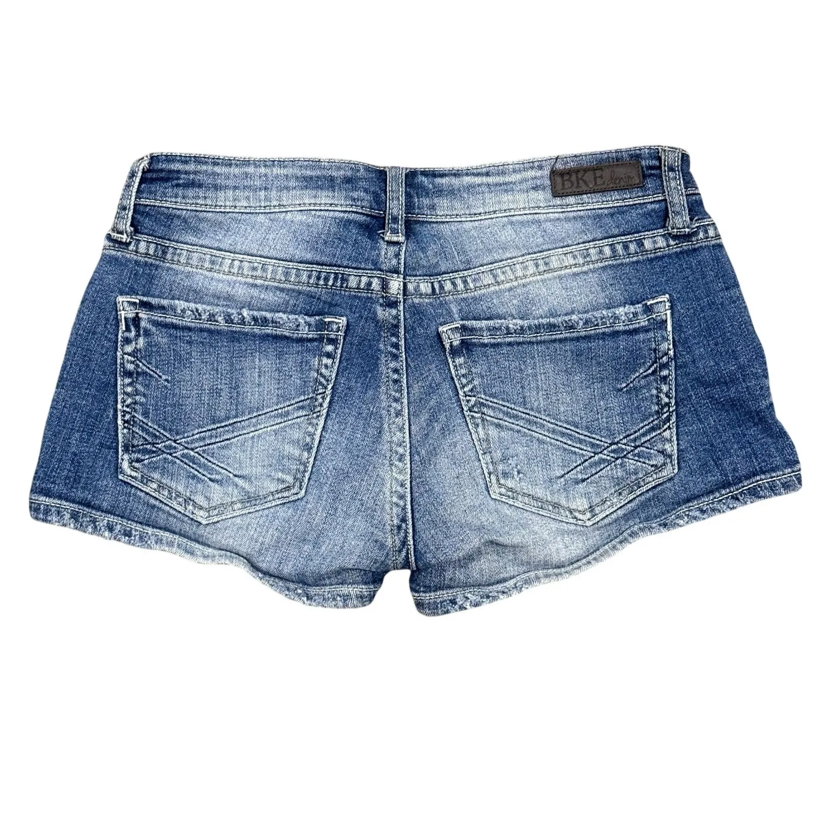 BKE Low Rise Y2K Jean Shorts Size 26 Buckle - Image 3