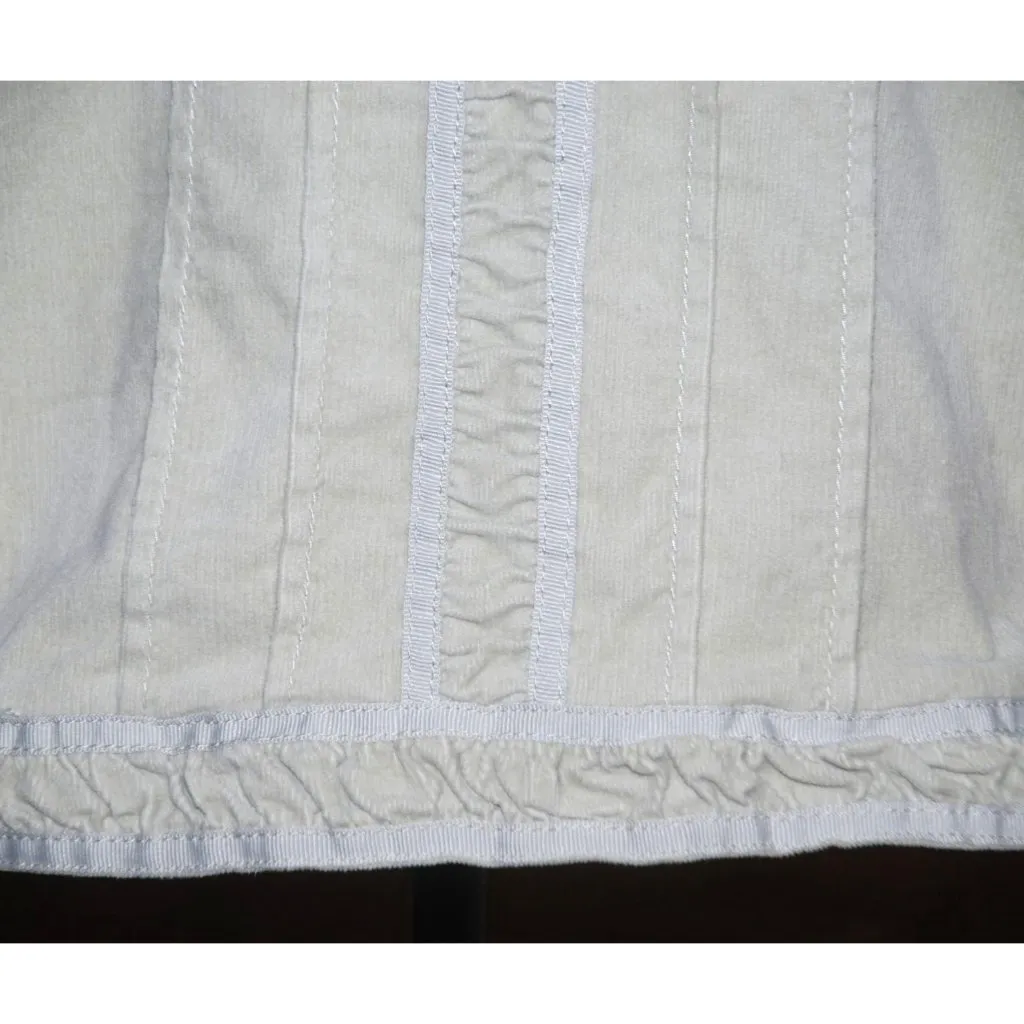 Bamboo Traders Pintuck Open Front Corduroy Jacket Women XL Cream Beige Layering - Image 7