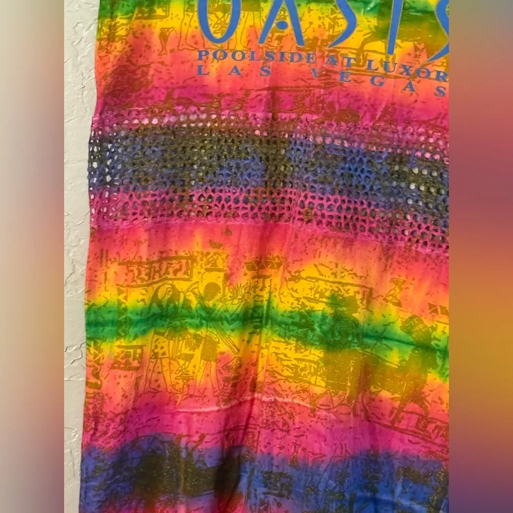 Vintage Pyramid Creations Swimsuit Coverup “Oasis Poolside At Luxor Las Vegas”10 Pink - Image 5