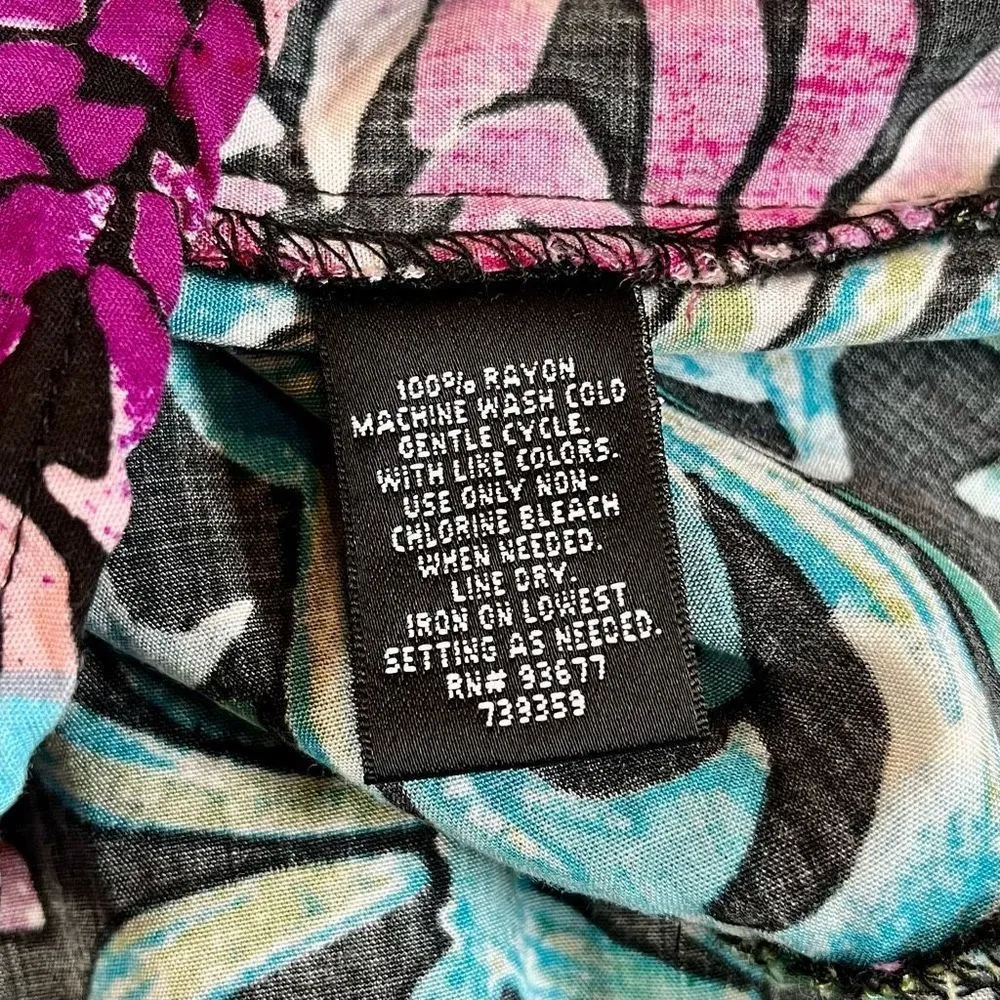 Nicole by Nicole Miller MIDI Floral Sleeveless Dress Buttons Halfway Size 16 - Image 9