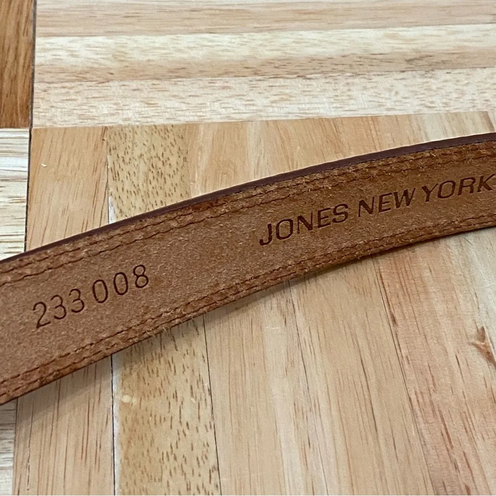 Vintage JONES New York Brown Natural Full Grain Bridle Leather Women’s Belt M - Image 9