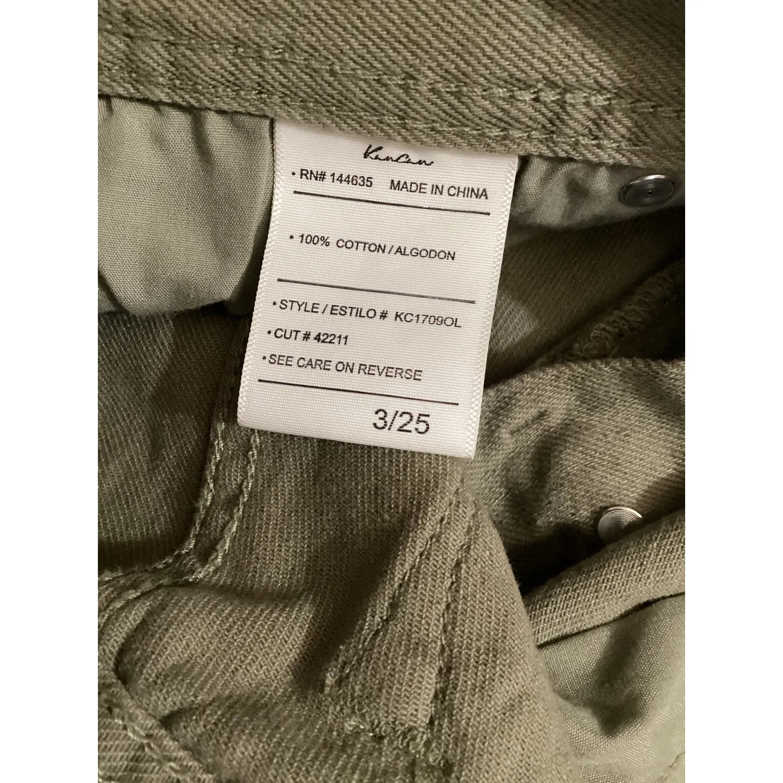 Kancan Olive Green Distressed Ripped Straight Leg Jeans Women Size 25 - Image 5