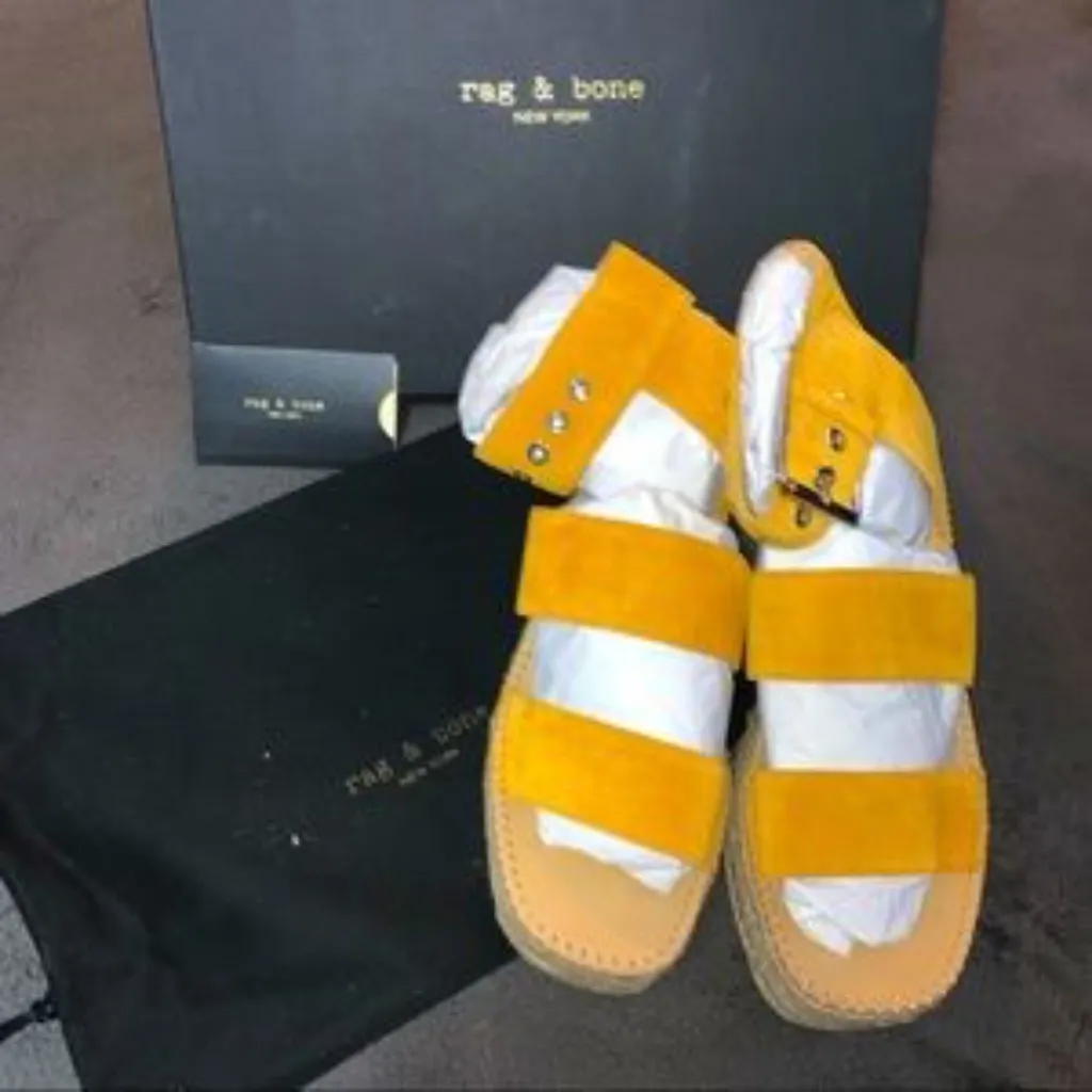 Rag and Bone Tara Marigold Wedge Sandals size 7.5 NWT - Image 5