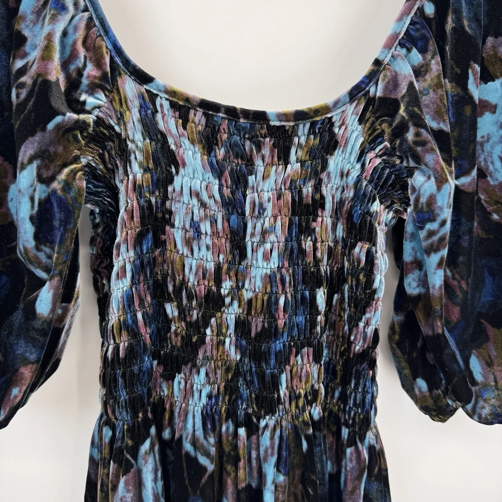 Urban Outfitters Festival Whimsigoth Fairy Romper Womens Medium Blue Velvet - Image 5