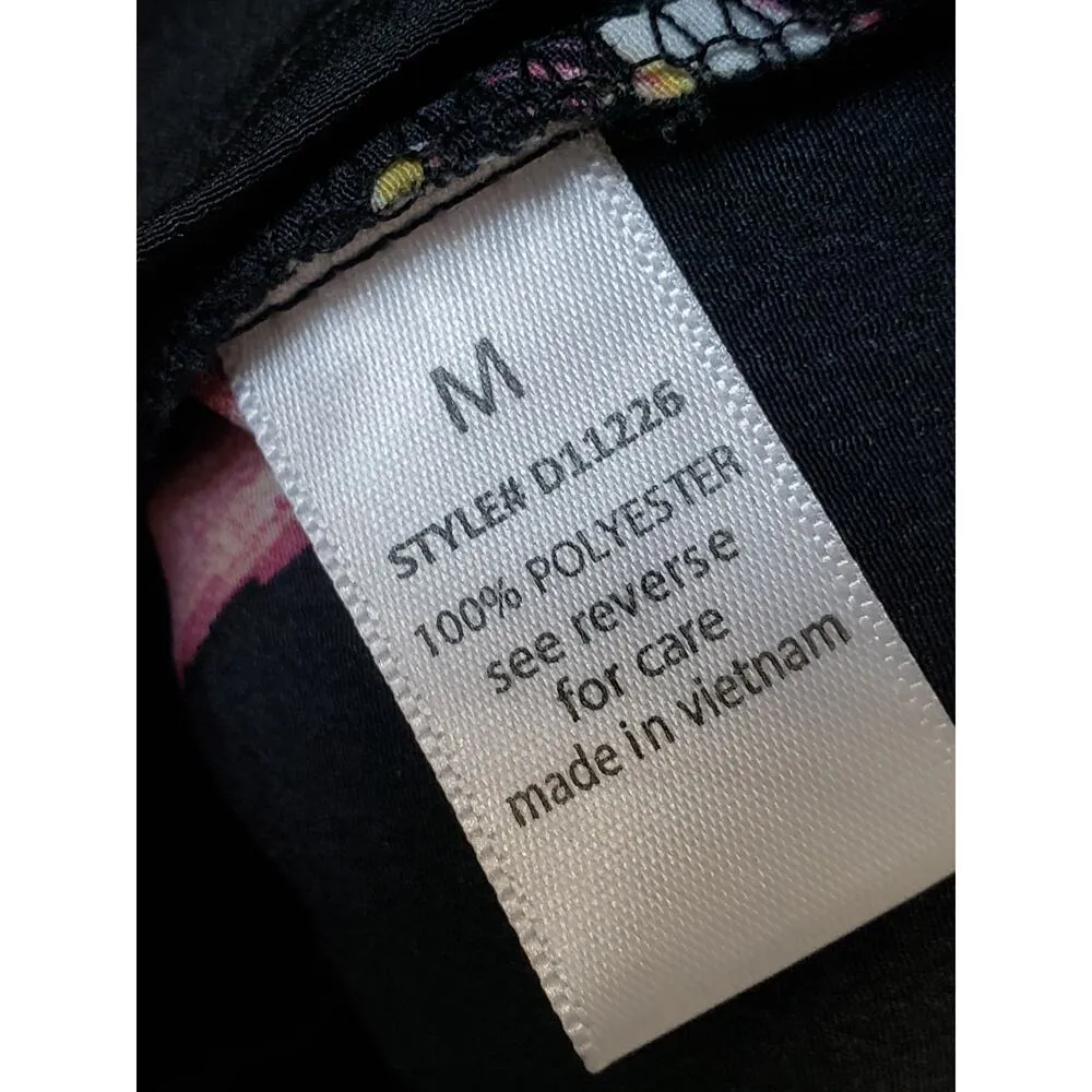 Papaya Shirt Dress Womens M Black Floral Sleeveless Spaghetti Strap Button Front - Image 6