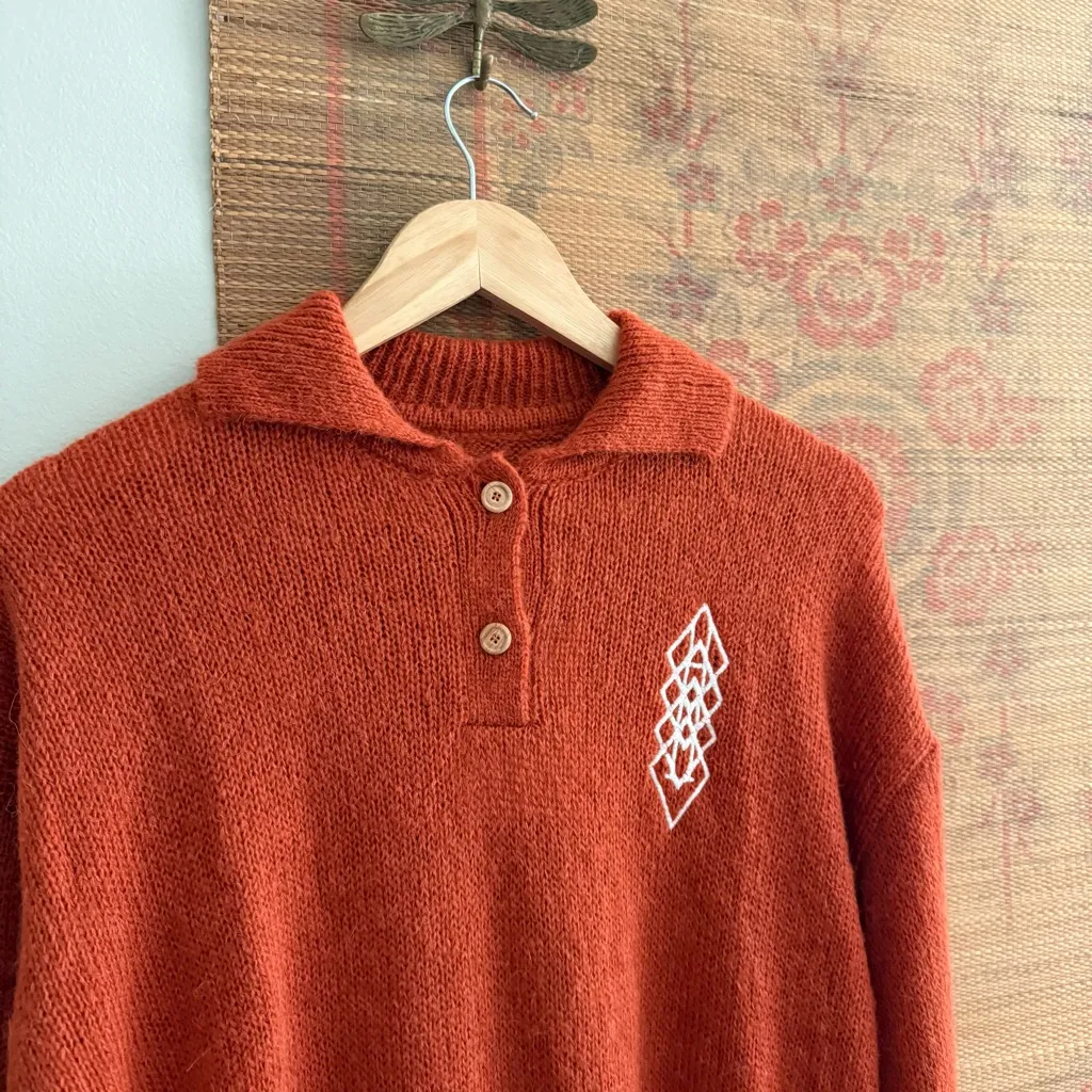 The Animals Observatory Raven Alpaca Knit Oversized Sweater Orange - Image 5