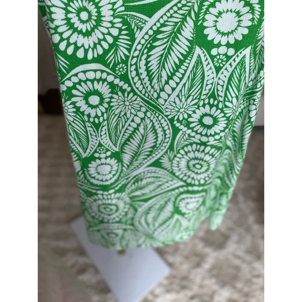 Kate Spade Shift Dress Green Floral Ruffle Neck Quiet Luxury Summer Spring Party - Image 4