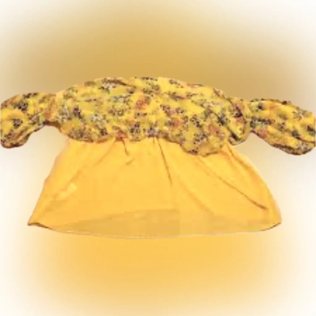 Ella moss 100% Silk cropped Flirty floral poetic garden off shoulder top Sz L - Image 10