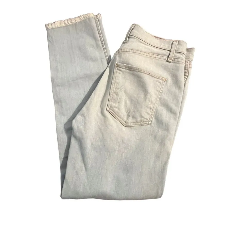 McGuire Newton Skinny Jeans Button Fly Distressed Raw Hem Light Blue Sz 26 - Image 4