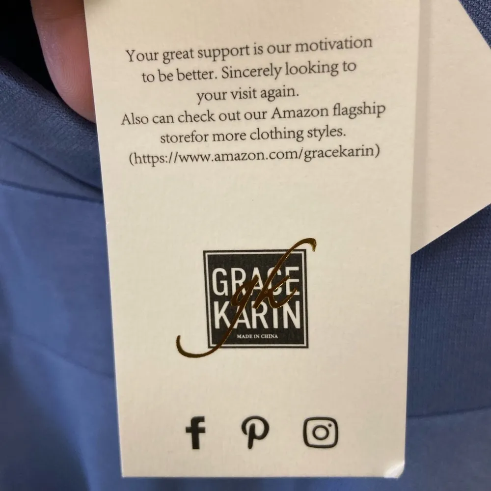 Grace Karin nwt blue dress spaghetti straps bridesmaid size small cocktail - Image 5