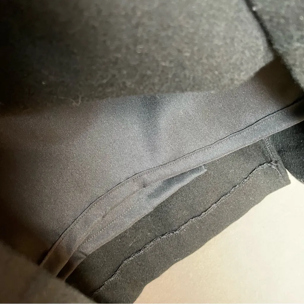 Vintage Isaac Hazan Wool Skirt Black Midi Lined Size 16 Women Back Vent Office - Image 10