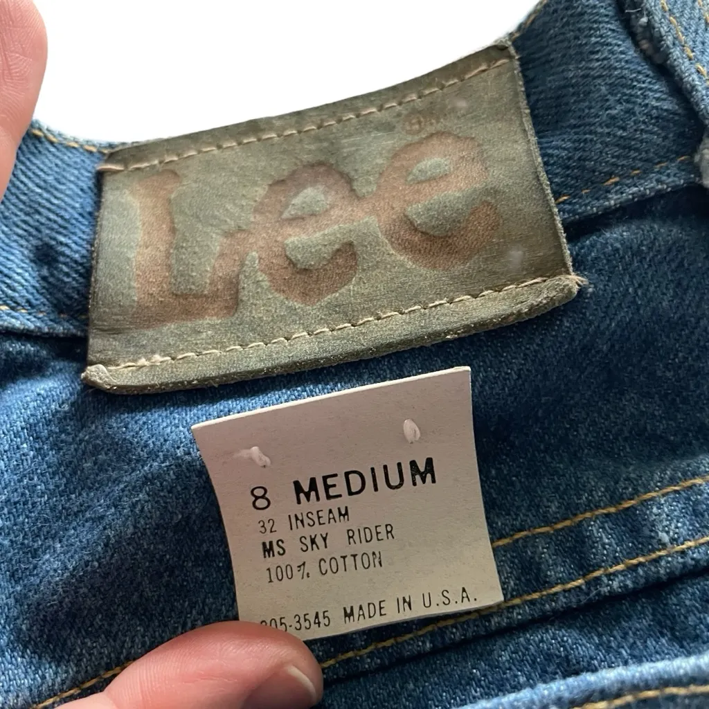 NWT 90s Vintage Lee Sky Riders Blue Jeans High waisted 100% cotton Made in USA 8 - Image 5