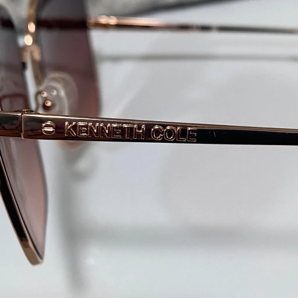 NEW Kenneth Cole Boho Gradient Square Lens Sunglasses in Rose Gold - Image 4