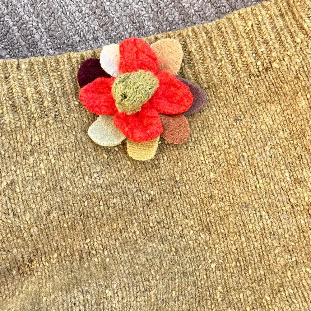 Boho Crossbody Bag Purse Green Wool Knit Sweater - Image 5