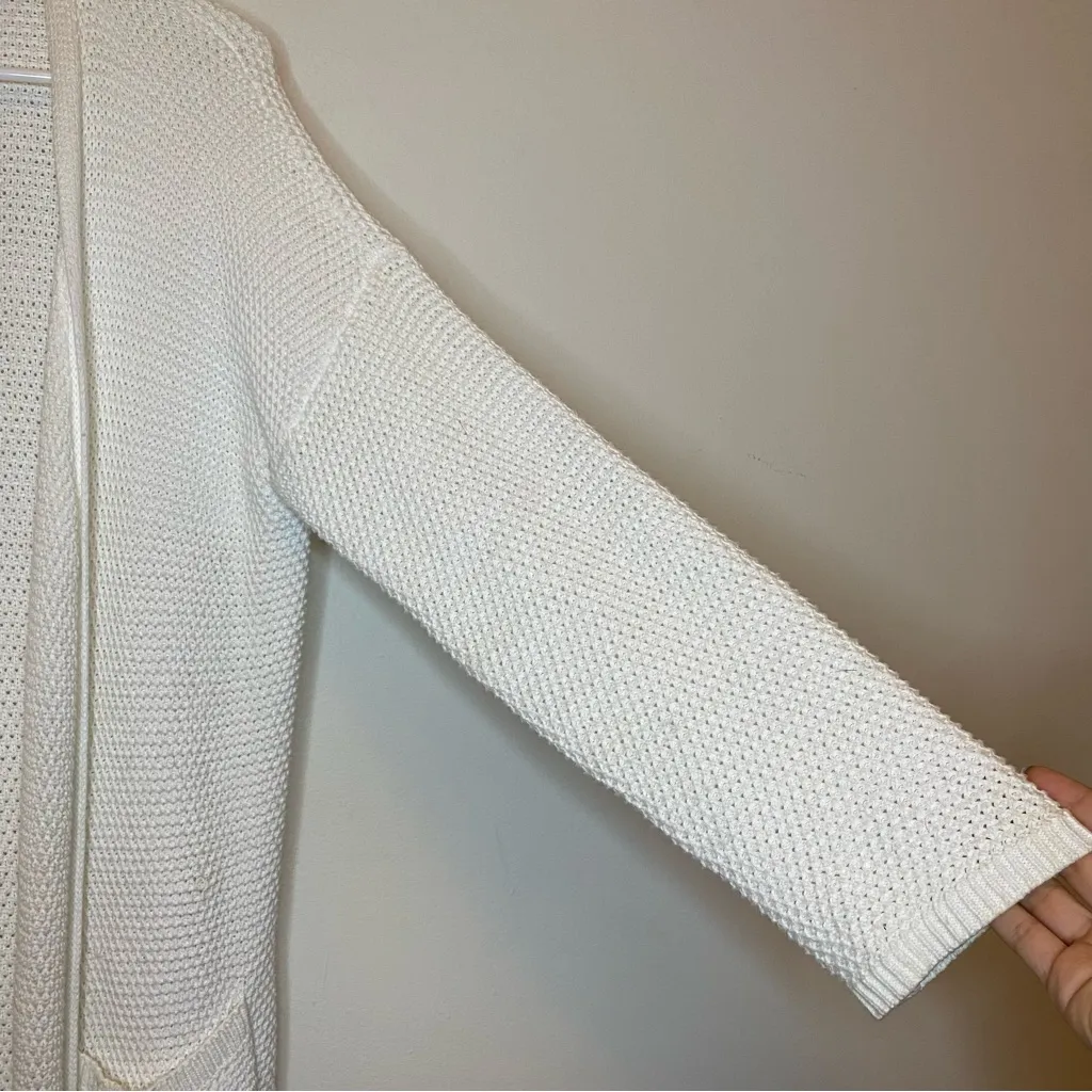 MARINE LAYER Catalina Open Front Chunky Open-Knit Cardigan White Sz Small - Image 8