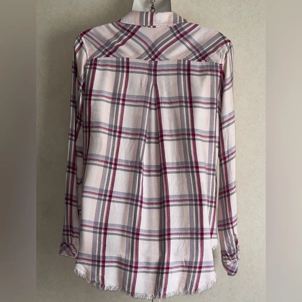 Cloth & Stone White and Pink Relaxed Button Down Shirt - Image 2