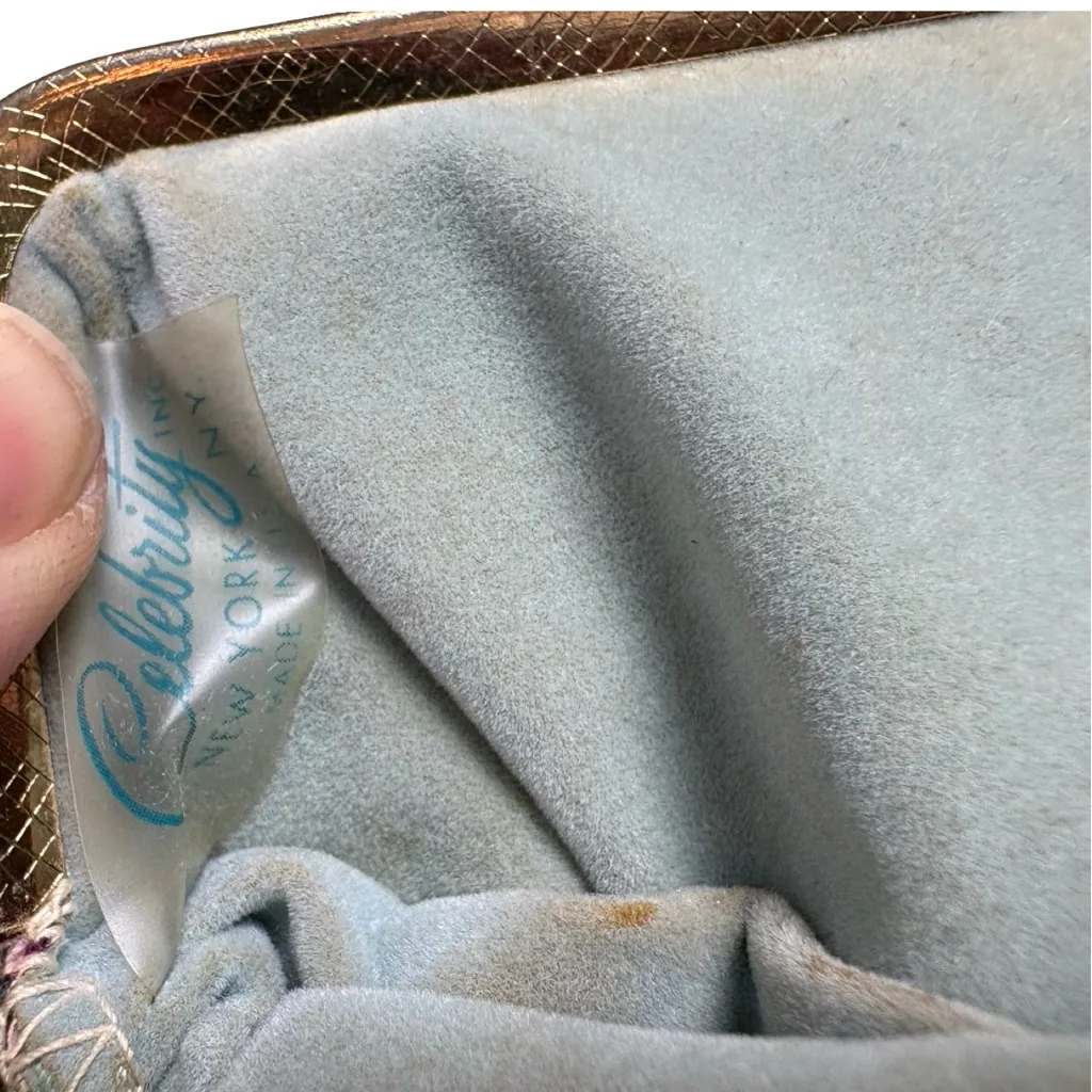 VINTAGE Celebrity Inc Fruit Print Coin Purse Small Clutch Green - Image 4