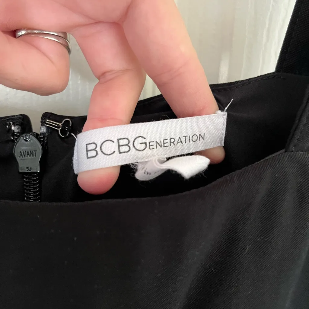 Women’s Black Ruffled BCBG Jumpsuit (size 6) - Image 5