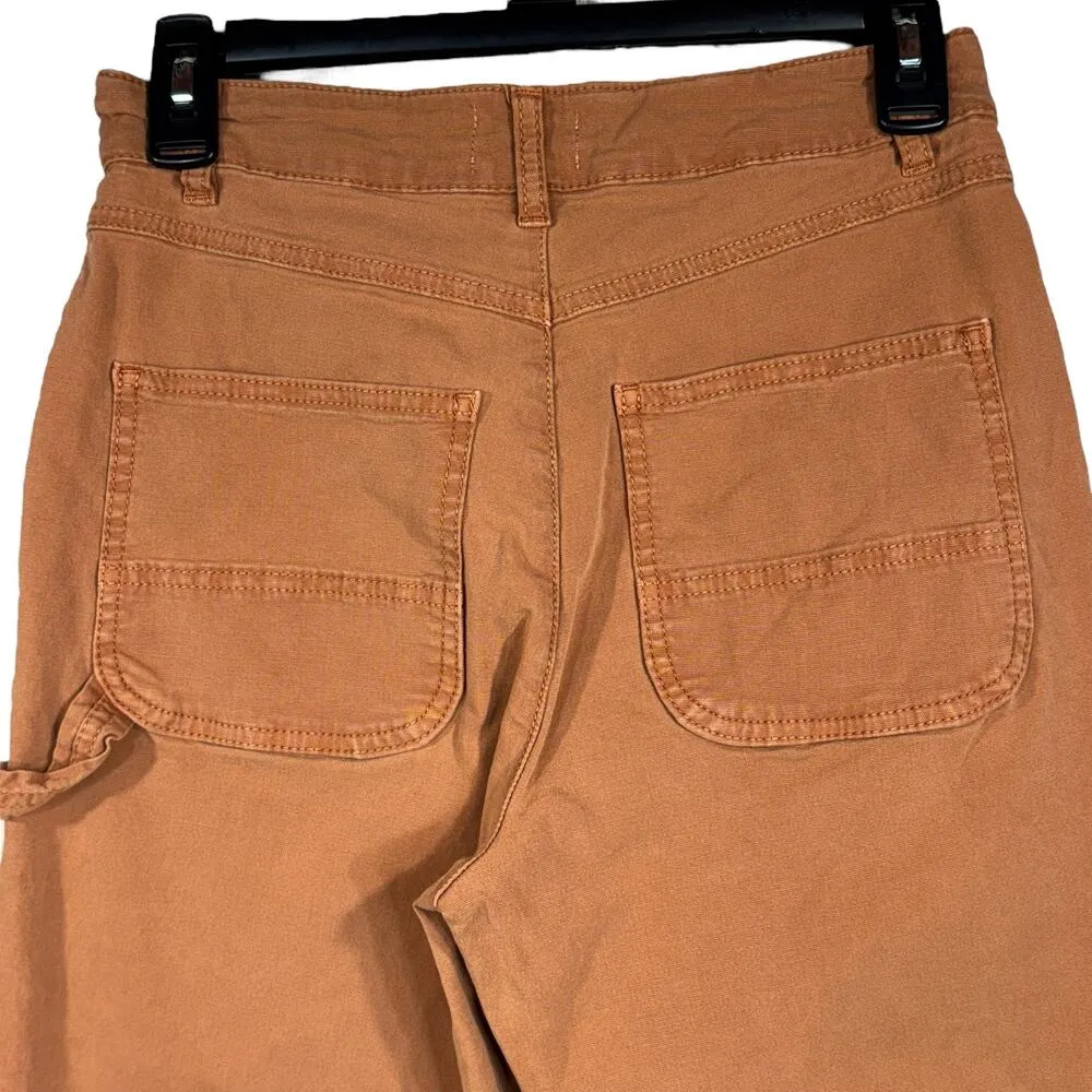 Marine Layer SZ 4 Maya Slim Straight Utility Pants Mid-Rise Pockets Zip-Fly Clay - Image 4