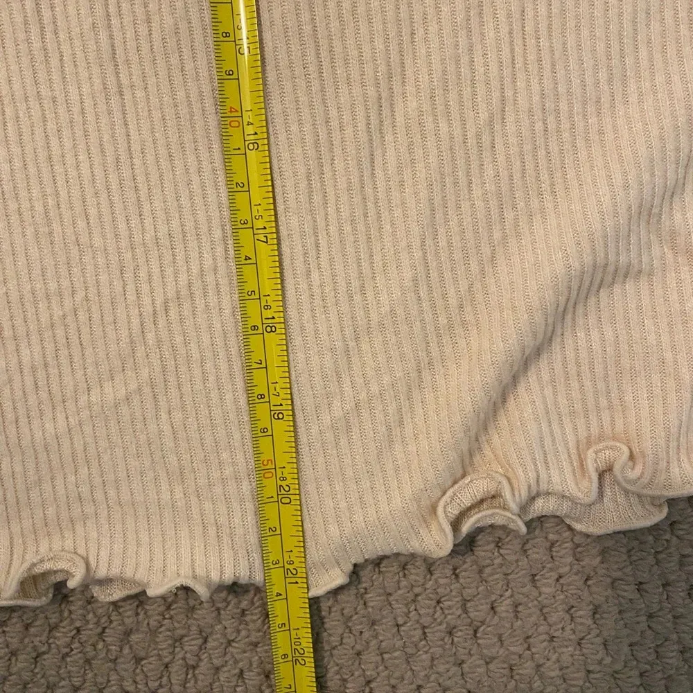 NWT Roxy Cozy Day long sleeve medium rib knit relaxed fit top in ivory/cream - Image 9