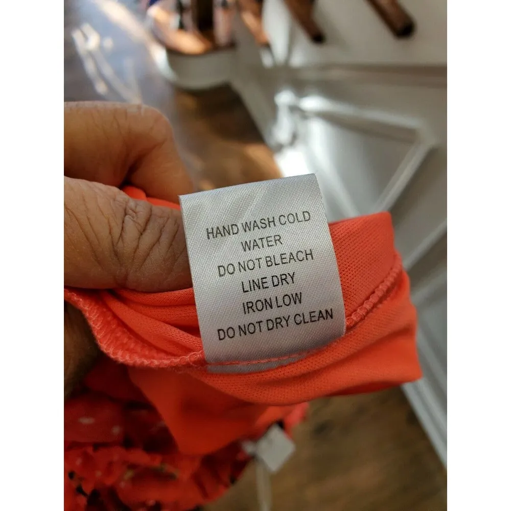 Favlux Women's Red 100% Rayon Ruffle Swiss Dot Floral Casual Romper Size Large - Image 9