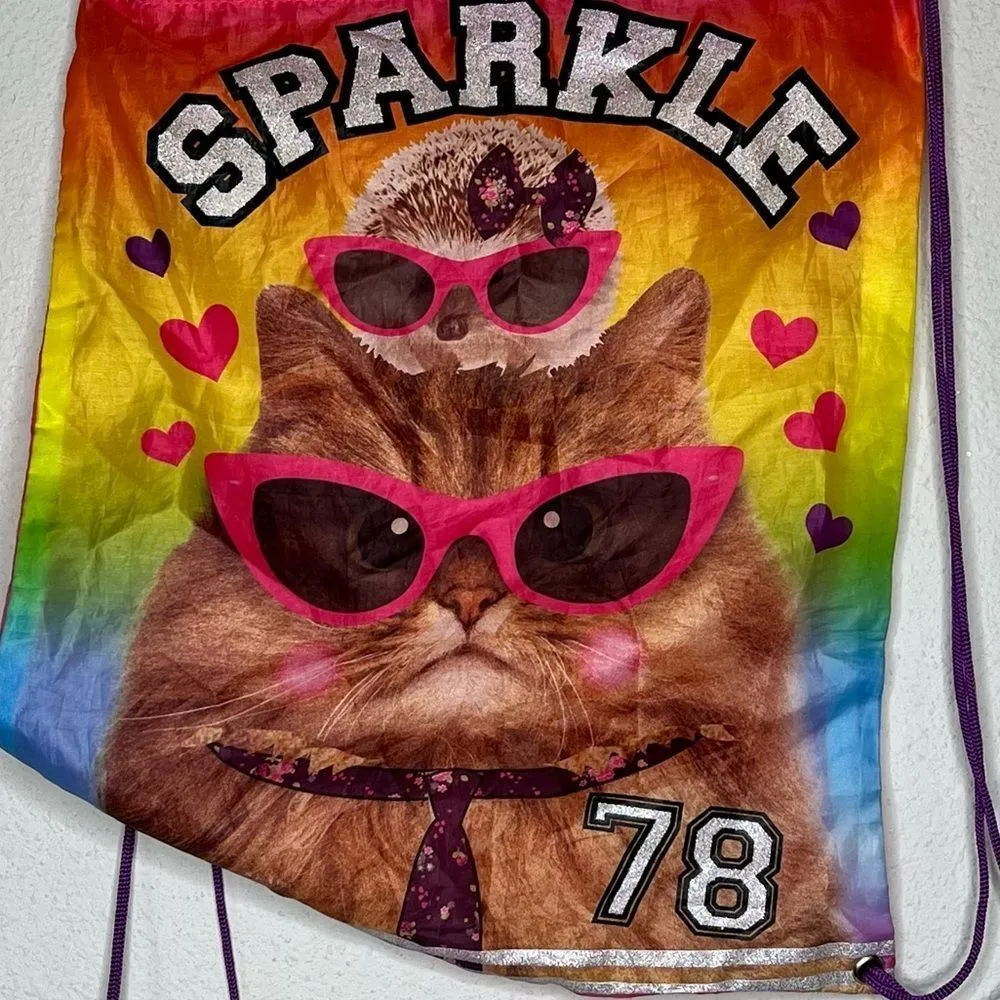 Vintage Sparkle‎ 78 Drawstring Backpack Pink - Image 3