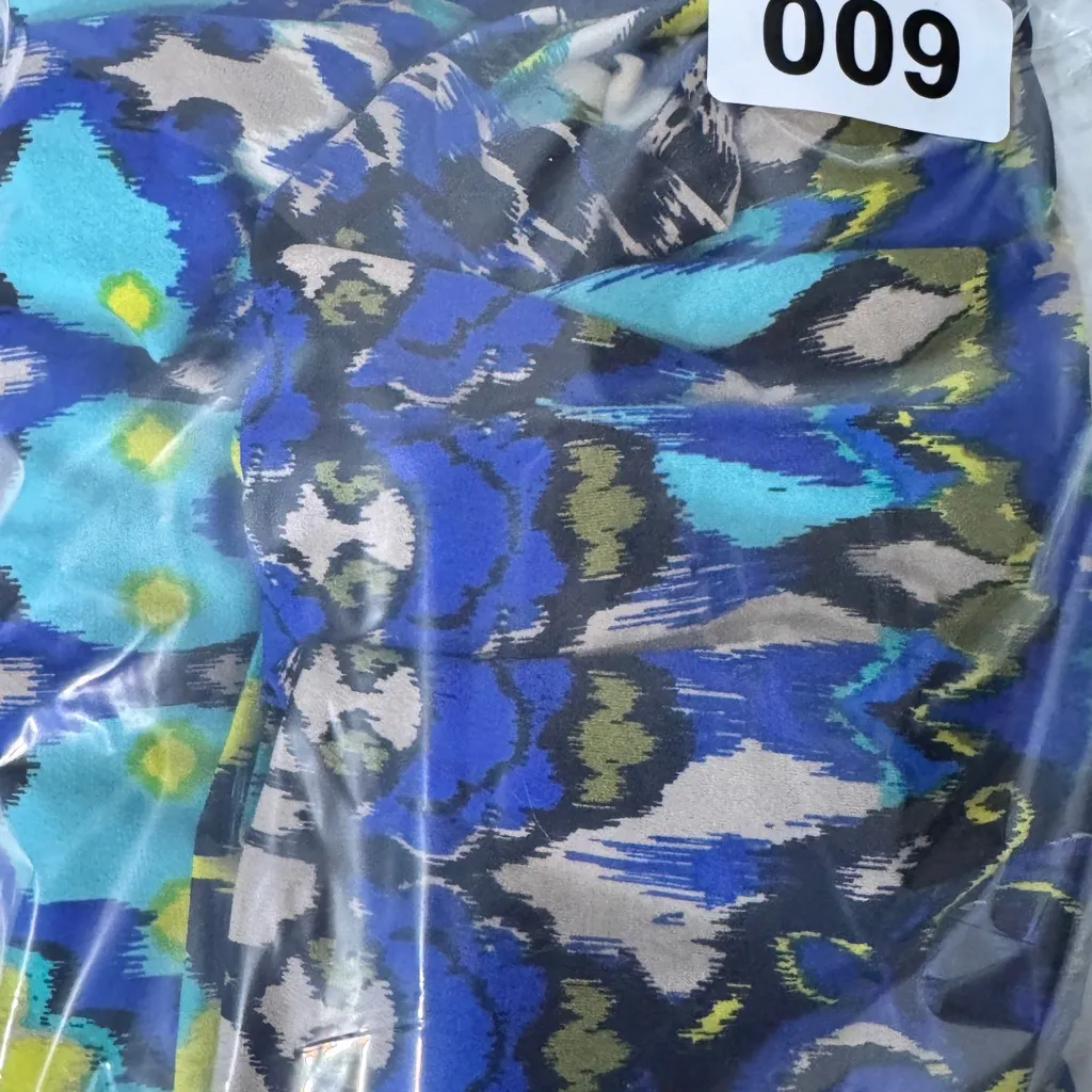 Bisou Bisou Blue and Green Patterned Maxi Dress halter style neckline size 8‎ - Image 8