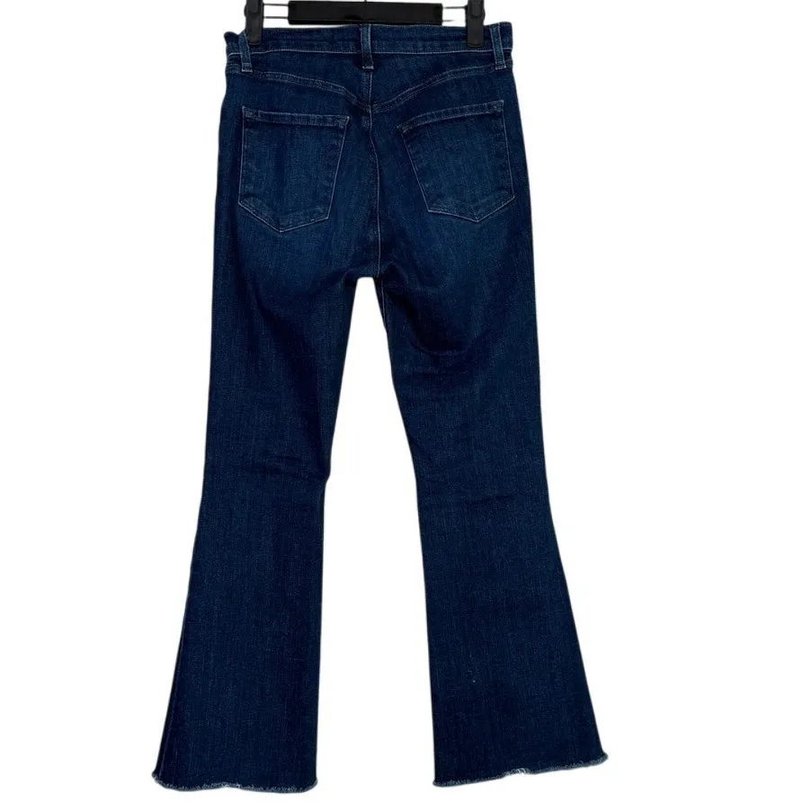 J Brand Lillie High Rise Crop Slim Raw Hem Flare Button Fly Jean 26 Blue #4067 - Image 4