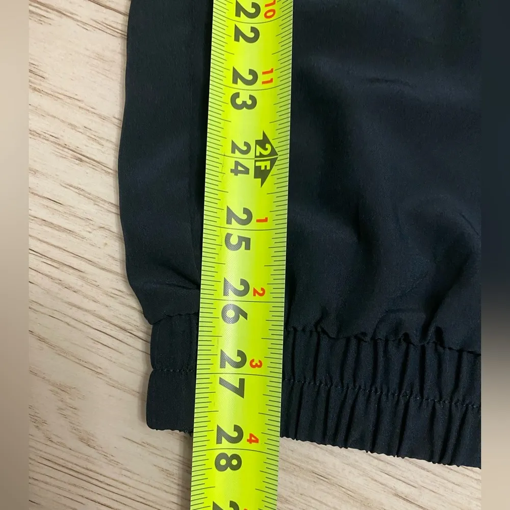 Pink Rose Black Track Pants Relaxed Fit Elastic Waist - Image 12