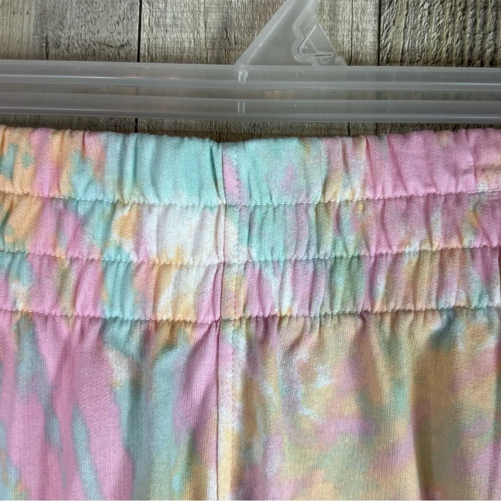 Adidas Size XL Tie Dye Shorts Side White Stripes Stretch Waistband - Image 3