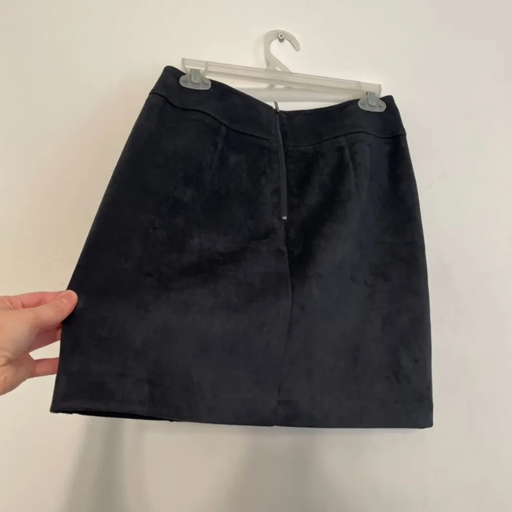 ANN TAYLOR LOFT Petites Faux Suede Shift Skirt Navy Blue Mini Skirt PETITE 4 4P - Image 11