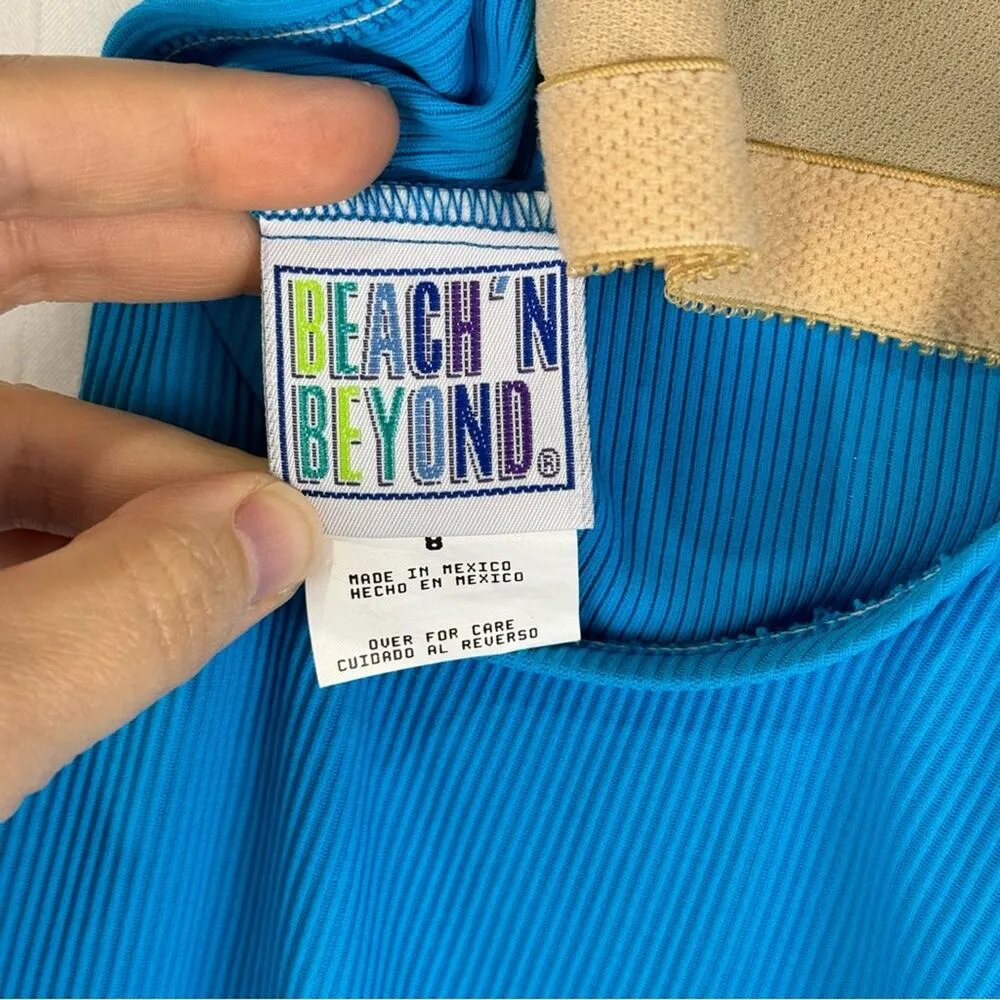 Beach N’ Beyond Vintage Blue Swimsuit Women’s Size 8 Beach Resort Wear Vacation - Image 8