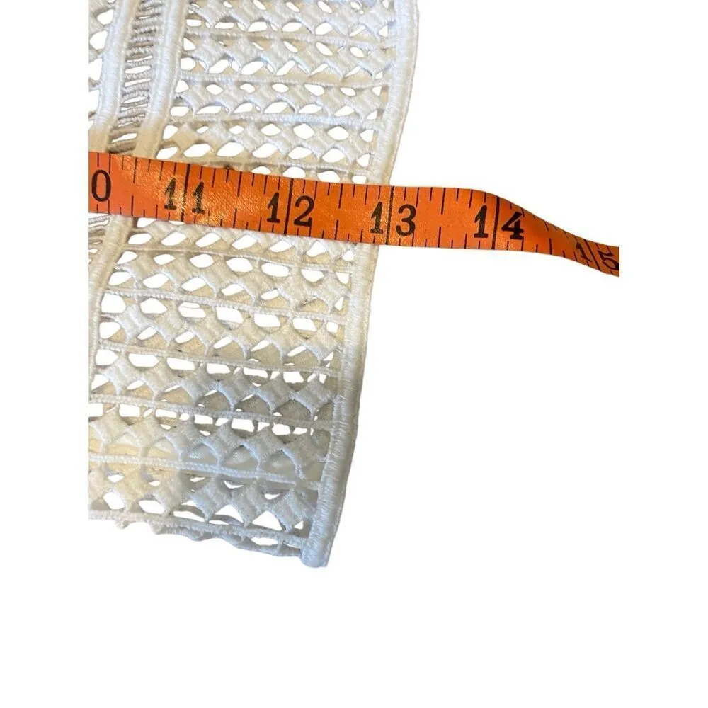 Macrame Lace Quarter Sleeve Blouse Cottage Shirt Fairycore White - Image 12