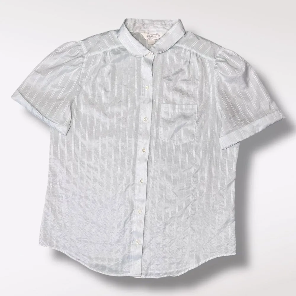 Classic Elegance Short Sleeve Button Down Shirt Light Blue XL - Image 8