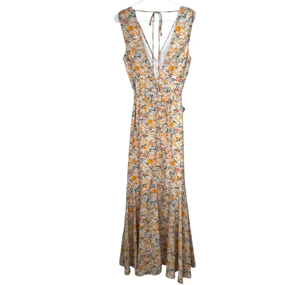 Lulu’s Watching the Blooms Yellow Floral High-Low Midi Dress Size Medium - Image 15