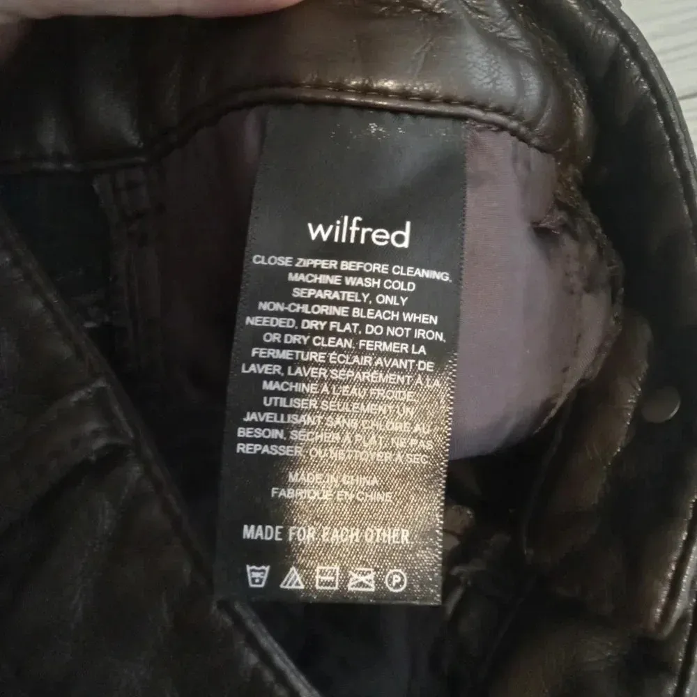 Wilfred faux leather brown pants party sexy new year Christian party size 0 - Image 7