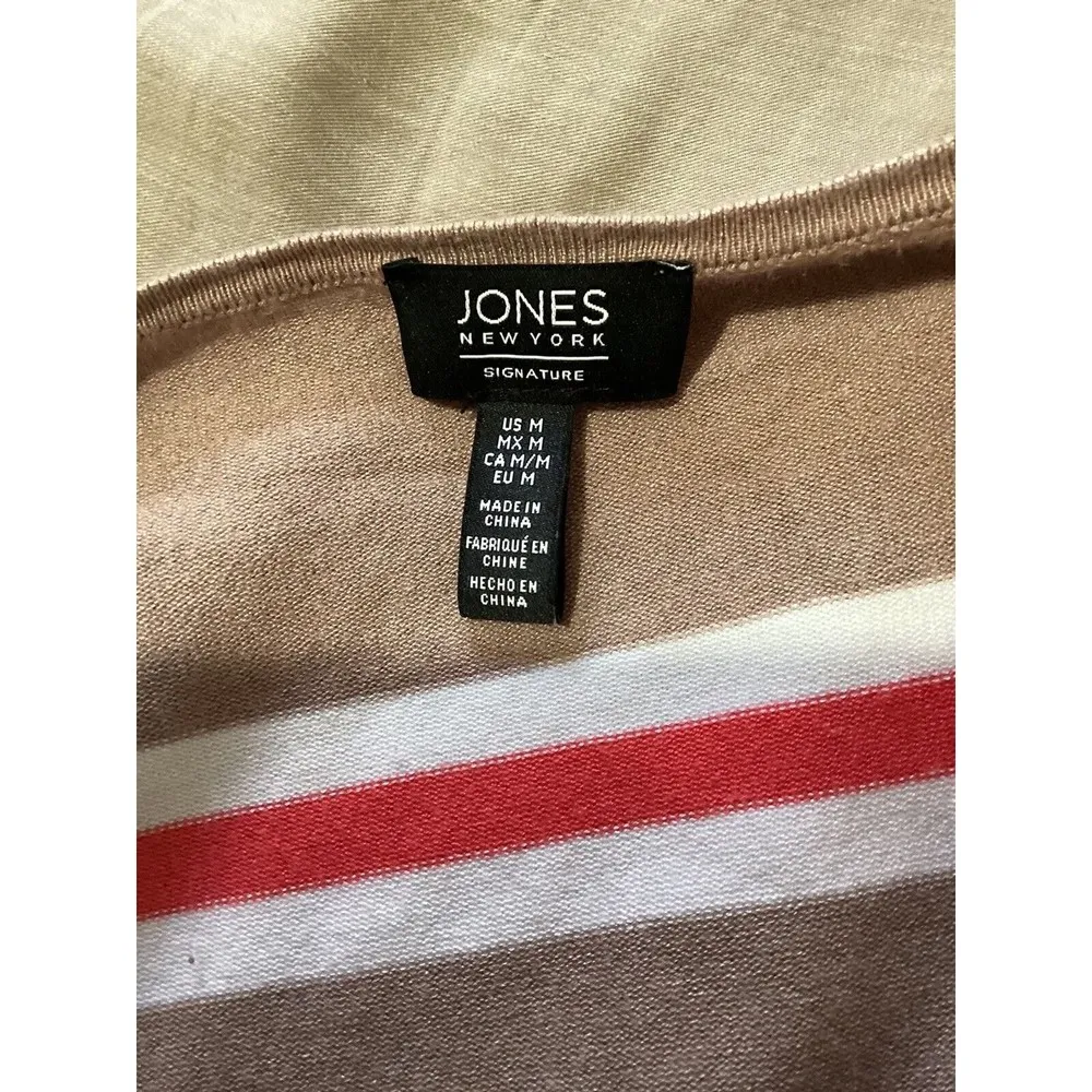Jones New York Striped Long Sleeve Pullover Sweater Top - Image 5