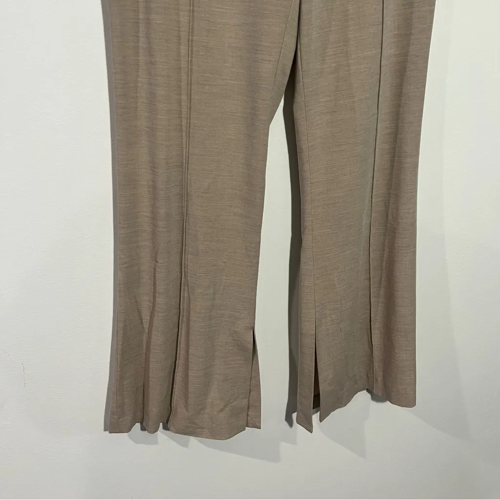 New Lattelier High Waisted Flare Leg Pants With Side Ankle Slit‎ Center Seam XL - Image 2