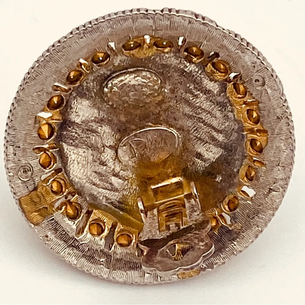 Vintage DAVID DUBIN NR Gold Toned Faux Pearl & Rhinestone Clip On Earrin… - Image 7