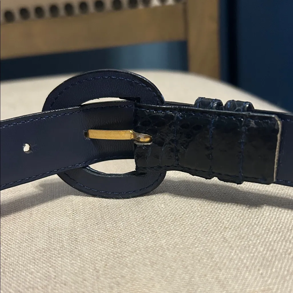 Vintage Crown Pacific Snake Skin Belts Black - Image 6