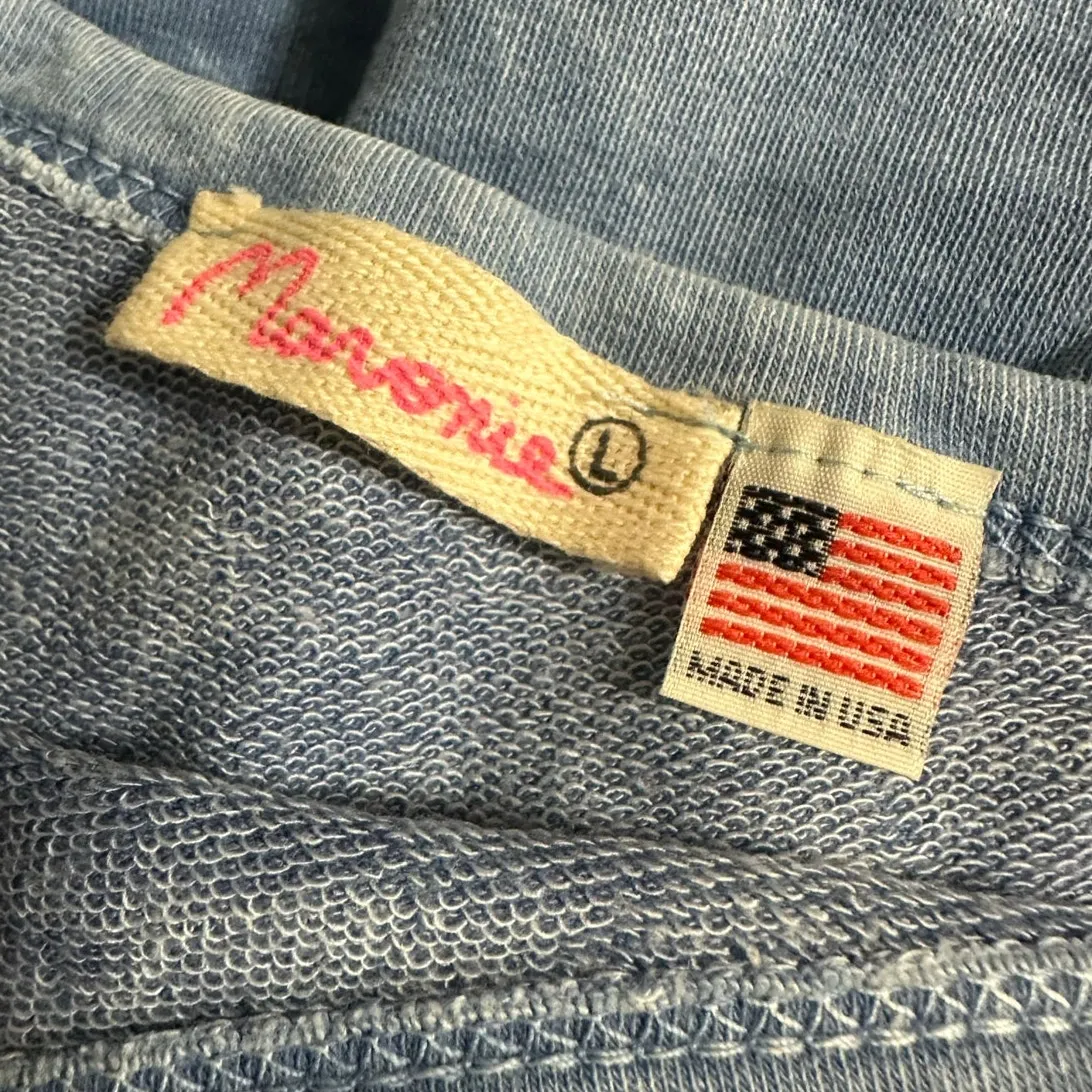 Maronie Jumpsuit Heather Blue Asymmetric Neck Drawstring Waist Stretch Cotton - Image 2